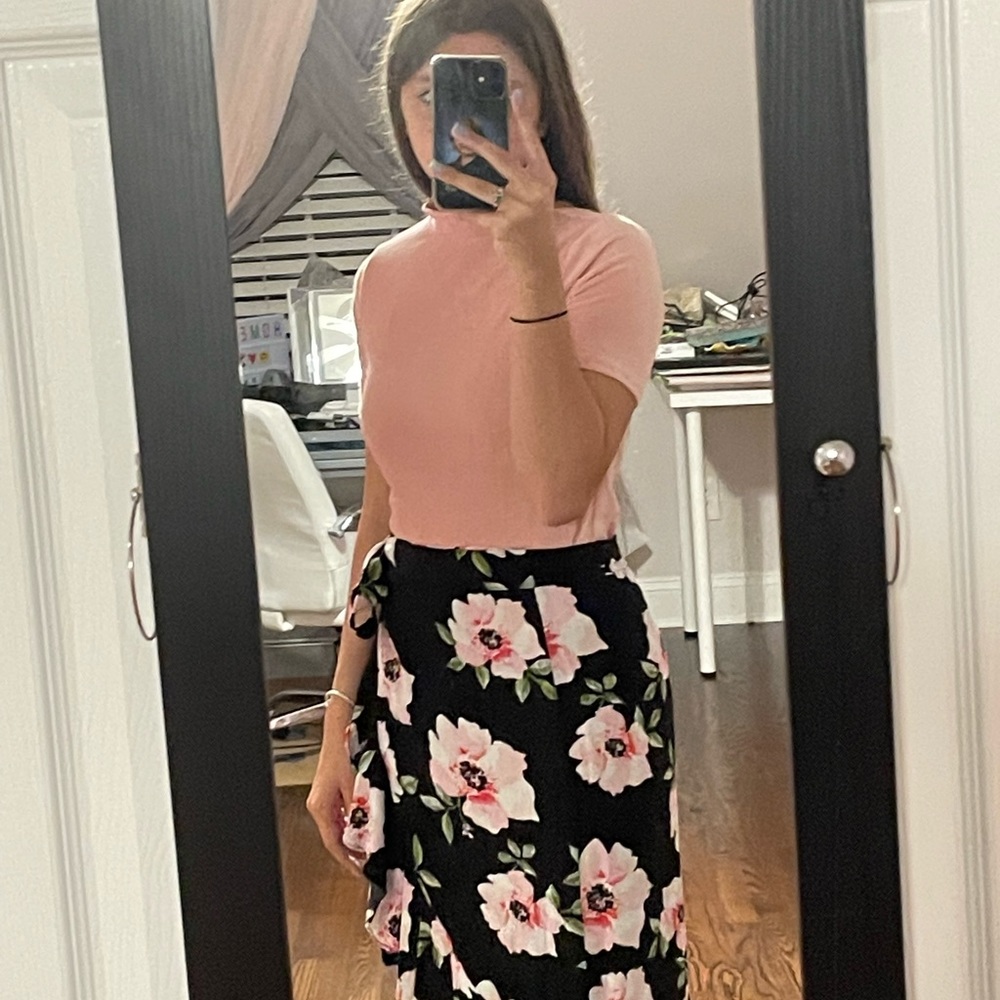 Forever 21 Floral wrap around skirt